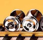 USA Trains 2 Metallradsätze 29 mm - poliert -