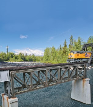Cornerstone Bausatz 109' Single-Track Pratt Deck Truss Railroad Bridge
