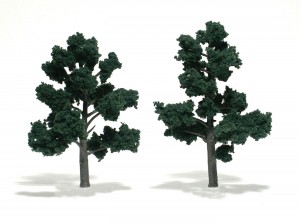 Woodland Scenics Ready Made "Realistic Trees" - Laubbäume -- Dunkelgrün