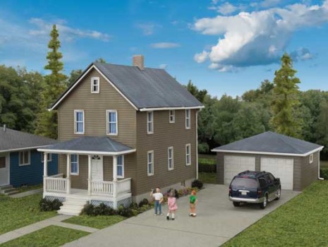 Cornerstone Bausatz Two-Story House w/Garage