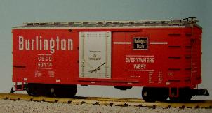  USA Trains Steel Box Car "Burlington" #63114