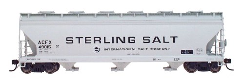 Intermountain N RTR ACF 4650 3-Bay Covered Hopper "Sterling Salt - ACFX"