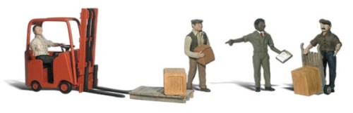 Woodland Scenics O Workers with Forklift