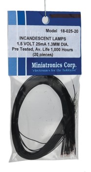 Miniatronics Micro Miniature Lamps - 1,5V 25mA 1,2 mm Diameter - Clear (20)