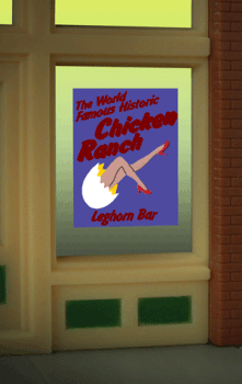 Micro Structures Animated Window Sign Chicken Ranch