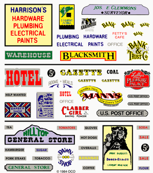 Woodland Scenics Dry Transfer Signs - Business Signs