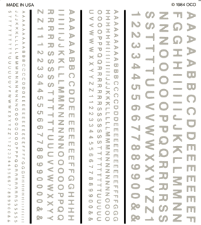 Woodland Scenics Dry Transfer Alphabet & Number Sets -- Railroad Gothic Type Face (black)