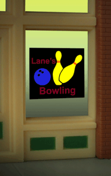 Micro Structures Animated Neon Billboards "Bowling"