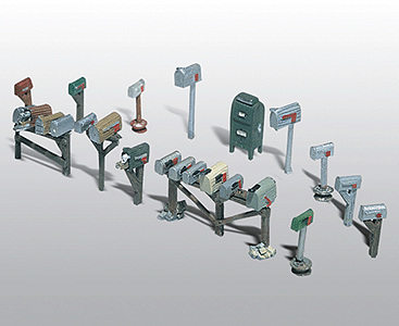 Woodland Scenics Assorted Rural & City Mailboxes